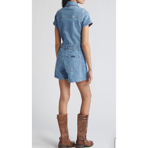 ROLLA’S Sailor Short Sleeve Denim Romper in medium blue size XL. NWOT - Picture 4 of 8